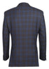 100% Wool Regular Fit 2 Button Sports Coat In Navy Plaid
