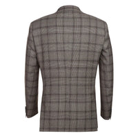 Men's 2 Piece Double Breasted Wool Blend Brown Slim Fit Suit