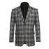 Men's Slim Fit Gray Wool Blazer with Bib