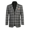 Men's Slim Fit Gray Wool Blazer with Bib