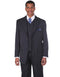 Mens 3 Button Notch Lapel Bold Pinstripe Gangster Suit in Navy Blue
