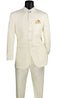 Master Collection - Regular Fit Men's 2 Piece Banded Collar Tuxedo Ivory
