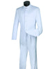Mens 5 Button Mandarin Collar Tuxedo Suit in White