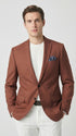 Mens Rustic Brown Light Burnt Orange Copper Blazer – Classic Fit Single Breasted Formal Casual Dress Jacket