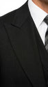 Tiglio Mens Black 3 Piece Suit – Single Button Classic Fit Pleated Wide Leg Pants Formal Business Church Suit - 100% Wool