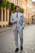 Men’s Very Light Gray Three-Piece Wedding Suit 2 Buttons Modern or Slim Fit Ash Bone Color Steel Grey
