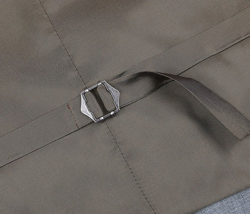 Bevagna Collection - Wool Suit Dress Vest 5 Buttons Regular Fit In Light Gray