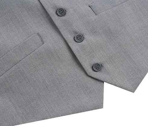 Vanderbilt Collection - Classic Dress Vest 5 Buttons Regular Fit In Gray