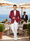 Premium Men's Burgundy Satin Slim Fit Blazer – Elegant Party & Wedding Suit Jacket in Maroon Wine Color