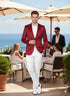 Premium Men's Burgundy Satin Slim Fit Blazer – Elegant Party & Wedding Suit Jacket in Maroon Wine Color