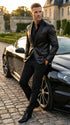 Men’s Shiny Black Tuxedo Blazer – Glossy Formal Jacket for Party Dinner Jacket Shawl Collar