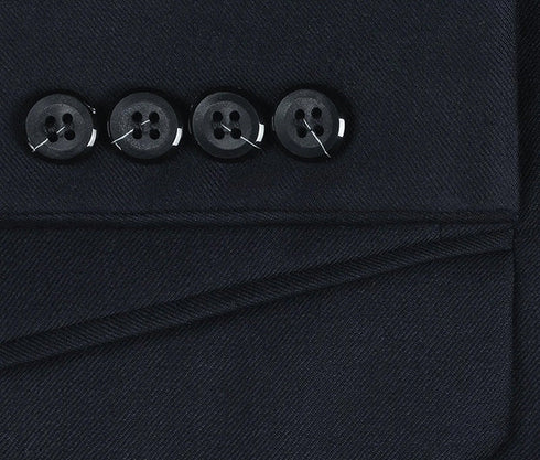 Bevagna Collection - Navy 100% Virgin Wool Regular Fit Pick Stitched 2 Piece Suit