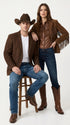 Men’s Brown Suede Western Blazer – Cowboy Sport Coat Jacket for Weddings & Country Wear