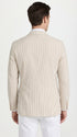 Mens Beige Seersucker Blazer – Lightweight Striped Summer Sport Coat Casual Smart Formal Blazer