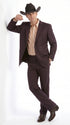 Men’s Brownish Black Pinstripe Western Suit, Cowboy Formal Wedding Ranch Dress Suit Set Slim Fitted