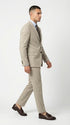 Men’s Light Tan Tweed Suit – Classic Beige Two Piece Suit, Herringbone Formal Wear, Vintage Style Business & Wedding Outfit for Men