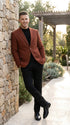 Men’s Rustic Brown Textured Blazer with Notched Lapel, Formal Dress Jacket for Weddings, Parties, Business Look