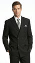 Men’s Black Pinstripe Double Breasted Suit – Peak Lapel Classic Fit Formal Business Conservative settle stripe