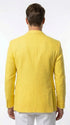 Zacci Brand Men’s Lemon Yellow Blazer Peak Lapel Hopsack Weave – Stylish Formal Blazer Jacket for Wedding, Party, Prom and Smart Casual Wear
