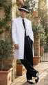 Men’s White Zoot Suit Gangster Style Outfit – White Jacket + Vest + Pants + Shirt & Tie Combo Package