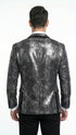 Men’s Black and Charcoal Gray Snakeskin Print Blazer, Animial Exotic Skin Alligator Crocodile Texture