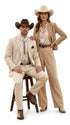 Men’s Natural Sand Linen Western Suit – Cowboy Wedding Jacket & Pants Linen Suit