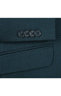 Men's Slim Fit Blazer Wool Blend Sports Jacket in Emerald Green