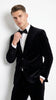 Men’s Black Velvet 2-Piece Suit – Notch Lapel Wedding, Prom and Formal Evening Suit