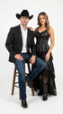 Men’s Black Western Blazer – Embroidered Cowboy Sport Coat with Western Yoke for Rodeo & Country Wear
