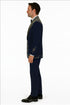 Men’s Navy Tuxedo with Gold Embroidery – Slim Fit Formal Dinner Jacket with Shawl Lapel