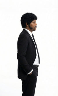 Mens Black Blazer – Jules Winnfield Inspired Pulp Fiction Style Classic Formal Blazer for Men Vintage Retro Jacket