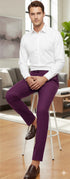 Mens Slim Fit Light Purple Dress Pants – Modern Formal Trousers for Business, Weddings and Parties