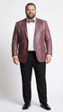 Men’s Burgundy and Black Snakeskin Print Blazer – Alligator Crocodile Sport Jacket Exotic Skin