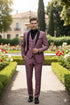 Men's Rose Pink Tuxedo Suit – Luxury Three-Piece Formal Wear with Black Satin Lapel Dusty Mauve Color