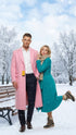 Men’s Pink Wool Blend Long Overcoat – Slim Fit Tailored Winter Coat - Carcoat - Topcoat