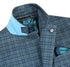 Half Canvas Slim Fit Blazer in Green Blue Check