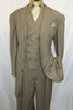 Mens 4 Button Double Breasted Vest Suit in Tan