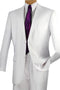 Mens Basic 2 Button Modern Fit Suit in White