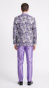 Men’s Lilac Lavender Prom Suit – Floral Shawl Lapel 3 Piece Tuxedo with Matching Vest and Pants