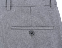 Dress Pants Regular Leg Un-Hemmed Bottoms in Gray
