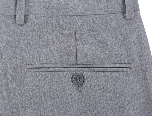 Dress Pants Regular Leg Un-Hemmed Bottoms in Gray