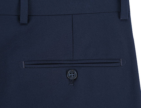 Dress Pants Regular Leg Un-Hemmed Bottoms in Navy