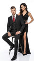 Men’s Black Skeleton Bone Pinstripe 3 Piece Suit – Gangster Style Striped Suit with Vest