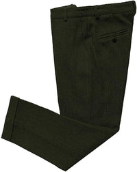 Mens Vintage Tweed Dress Pants Slacks Trousers Regular Fit Suit Pants in Army Green