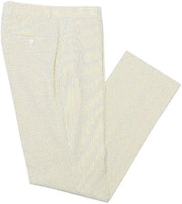 Mens Seersucker Pants - Summer Casual Pinstripe Modern Fit in Color Yellow