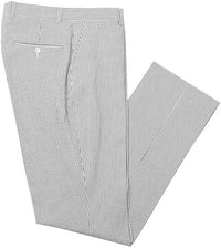 Mens Seersucker Pants - Summer Casual Pinstripe Modern Fit in Color Gray