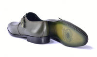 Corrente 6471 Leather Slip-On Monkstrap Shoe - Green - Image 4