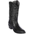 Black ostrich leg boots