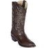 Brown ostrich leg boots