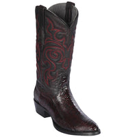 Black cherry ostrich leg boots